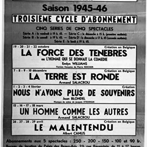 Poster "Le rideau de Bruxelles", season 1945-46