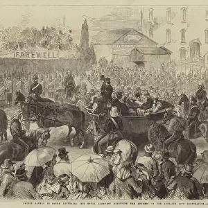 Prince Alfred in South Australia, His Royal Highness receiving the Address of the Adelaide City Corporation (engraving)