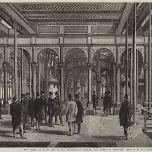 The Prince of Wales opening the Metropolitan Main-Drainage Works at Crossness, Interior of the Engine-House (engraving)