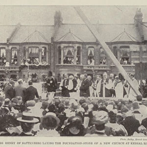 Princess Henry of Battenberg laying the Foundation-Stone of a New Church at Kensal Rise (b / w photo)