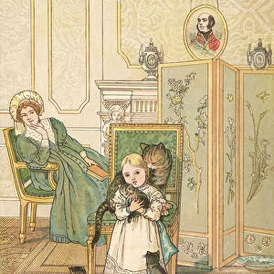 The Princess and Her Kittens (colour litho)