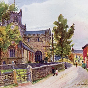 The Priory Church, Cartmel (colour litho)