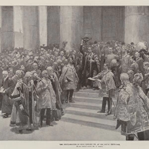 The Proclamation of King Edward VII, at the Royal Exchange (litho)