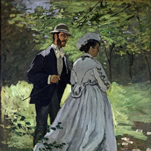 The Promenaders, or Claude Monet Bazille and Camille, 1865 (oil on canvas)