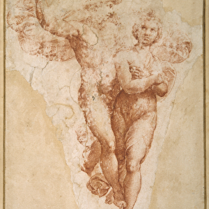 Psyche carried by Mercury to Olympus (chalk on paper)