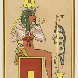 Ptah-Seker-Ausar, the Triune God of the Resurrection (colour litho)