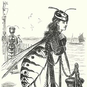 Punch cartoon: Mr Punchs Designs after Nature - women wearing wasp costumes (engraving)