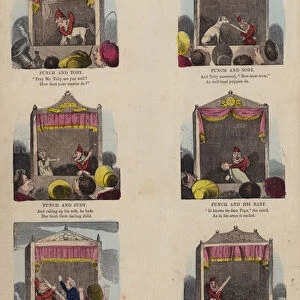 Punch and Judy Show (coloured engraving)