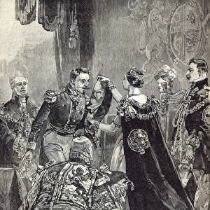 The Queen investing the Emperor of the French with the Order of the Garter (engraving)