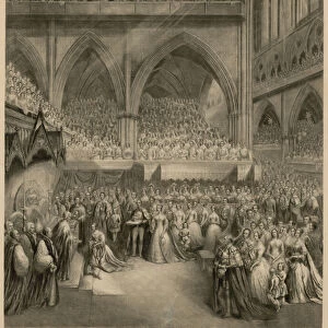 Queen Victoria receiving the sacrament at her Coronation (engraving)