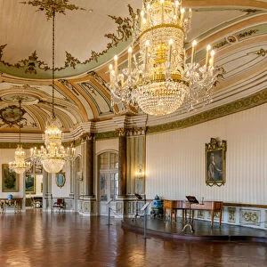 Queluz Palace, Queluz, Portugal. Music room. Music chamber. 2020 (photo)