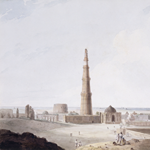 The Qutb Minar, Delhi, c. 1789 (pencil and w / c)
