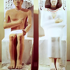 Rahotep and his Wife, Nofret, c. 2620 BC (painted limestone)