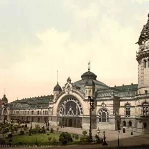 Railway Station, Cologne, Germany, c. 1900 (photochrom)