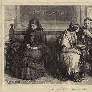 At a Railway Station, a Study (engraving)
