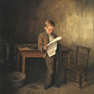 Reading the News, 1856-1886 (oil on board)