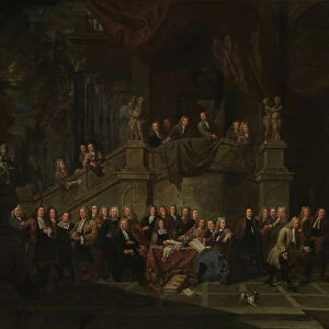 The reception of Jan Karel de Gordes at the guildhall, 1711 (oil on canvas)