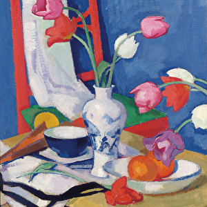 Red Chair and Tulips, c. 1919 (oil on canvas)