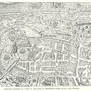 Reduced Fac-simile of a Plan of the Siege of Edinburgh Castle in 1573 (engraving)