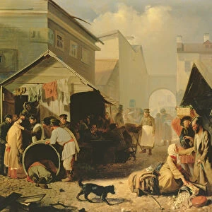 Refreshment Stall in St. Petersburg, 1858 (oil on canvas)