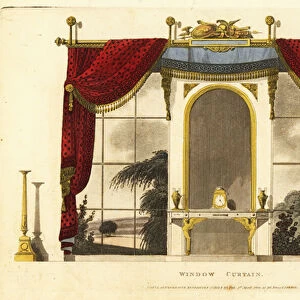 Regency era window curtains for a boudoir, 1800