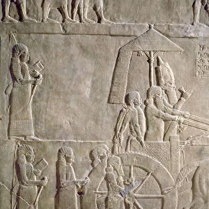 Relief depicting the chariot of King Assurbanipal and Elamite prisoners