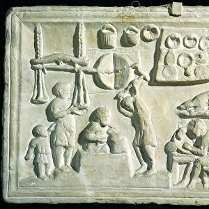 Relief depicting the interior of a forge (stone)