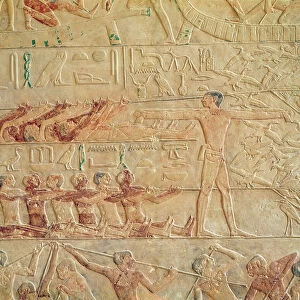Relief depicting men exercising, from the Mastaba of Ptah-Hotep and Akhti-Hotep