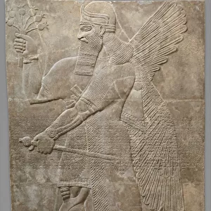 Relief panel, Neo-Assyrian, c. 883-859 B. C. (gypsum alabaster)