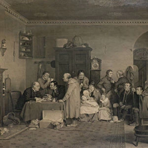 The Rent Day, 19th century (engraving)