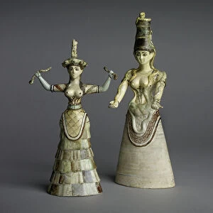 Replica figurine of a Snake Goddess, 1903-06 (ceramic, pigment)