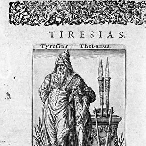 Representation of the Greek devin of Thebes Tiresias"Plate from