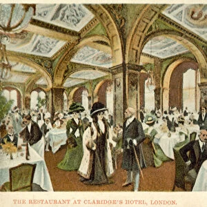 The Restaurant, Claridges Hotel, London (colour litho)