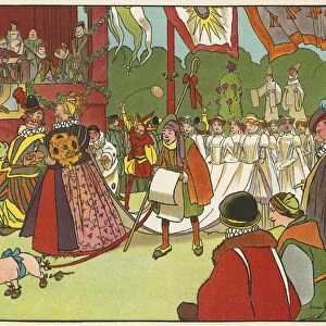 The revels at Kenilworth (colour litho)