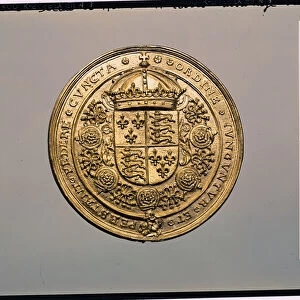 Reverse of the seal of Henry VIII (1491-1547) (gold) (for obverse see 183056)