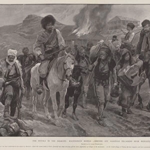 The Revolt in the Balkans, Macedonian Rebels carrying off Albanian Villagers near Monastir (litho)