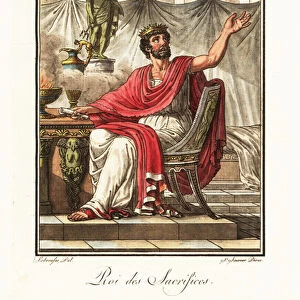 Rex sacrificulus or king of sacrifices, ancient Rome. 1796 (engraving)