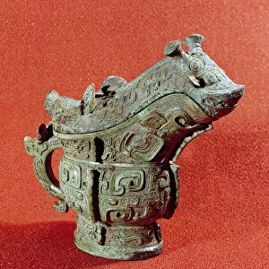 Ritual kuang wine mixer in the shape of a monster, Shang Dynasty (c. 1600-1100 BC)