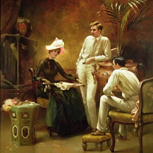 The Rivals - Tea before Tennis (oil on canvas)