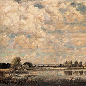 A River Scene (oil on canvas)