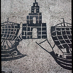 Roman Art: "Lighthouse and Ships"