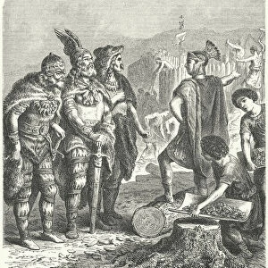 The Roman general Stilicho negotiating with the Goths, c400 (engraving)