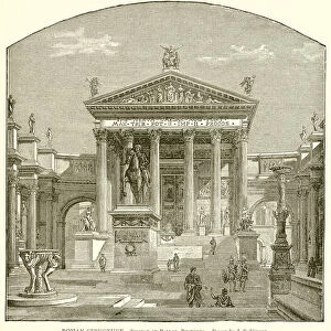 Roman Structure. --Temple of Pallas, Restored (engraving)