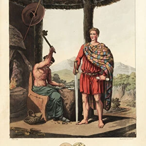 A Romanised Briton and a Feryllt. 1821 (engraving)