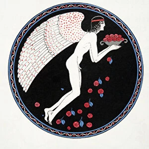 Roses dans la Nuit, illustration from Les Chansons de Bilitis, by Pierre Louys, pub. 1922 (pochoir print)