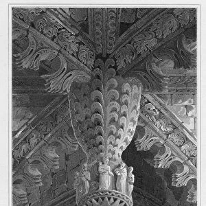 Roslyn Chapel, view of a pendant and groins at the east end, engraved by S