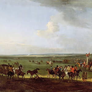 The Round Course at Newmarket, Preparing for the Kings Plate, c. 1725 (oil on canvas)