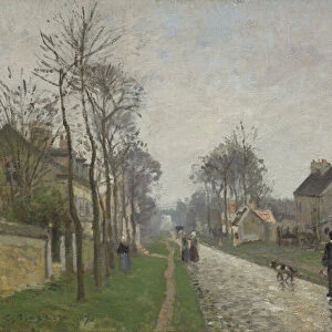 Route de Versailles, Louveciennes, Rain Effect, 1870 (oil on canvas)