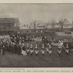 The Royal Review of the Composite Household Cavalry Regiment at Windsor (b / w photo)