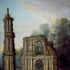 The ruins of Holdenby Castle, Northamptonshire, c. 1735-45 (oil on canvas)